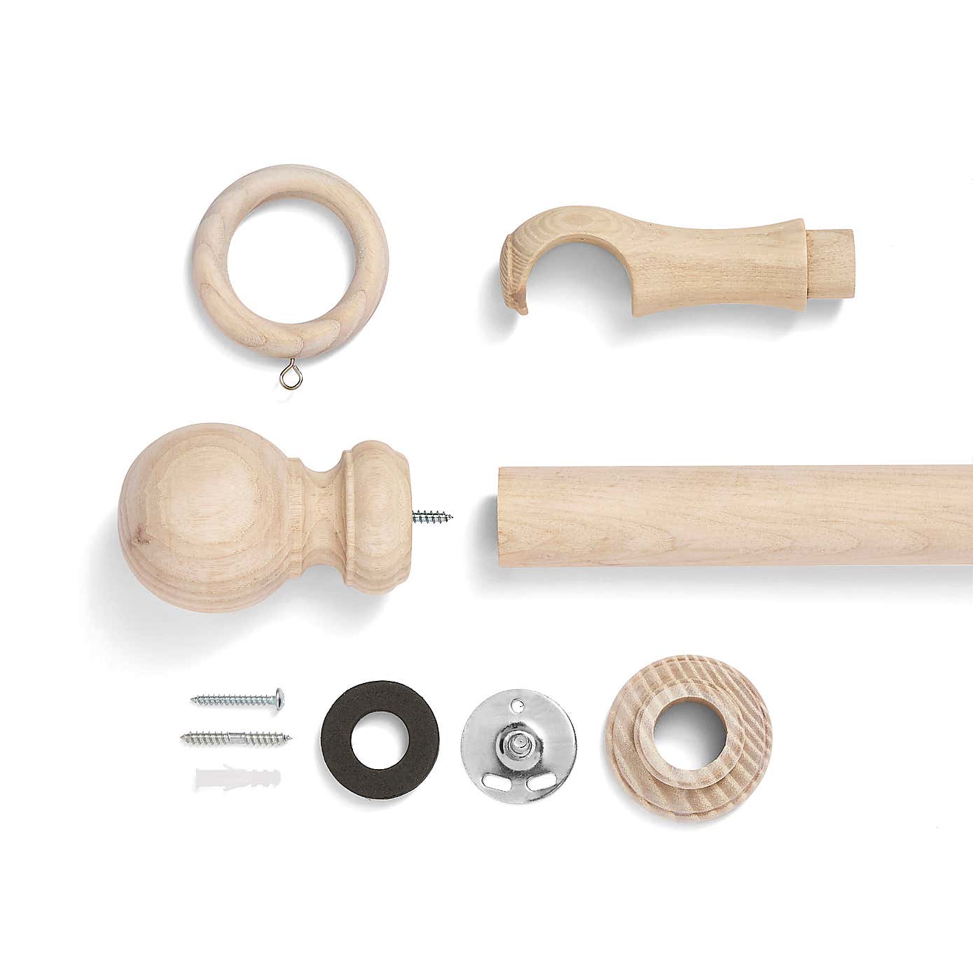 Churchgate Tilton Wooden Curtain Pole with Rings