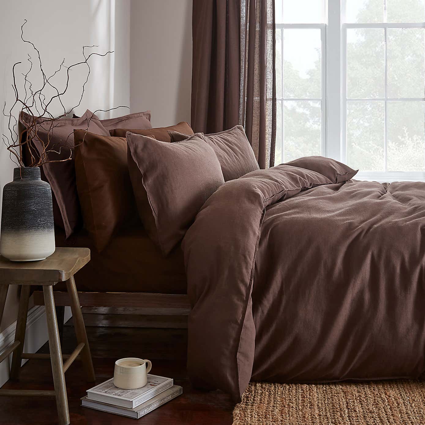 Cotton Linen White Duvet Cover & Pillowcase Set