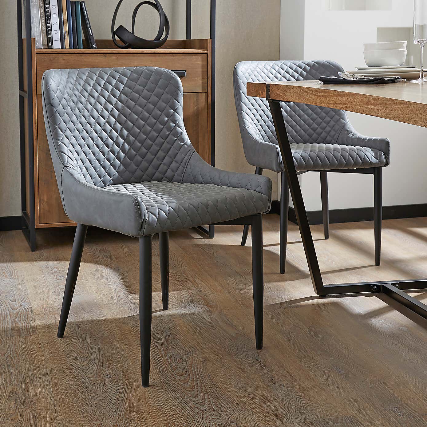 Set of 2 Montreal Dining Chairs, Faux Leather