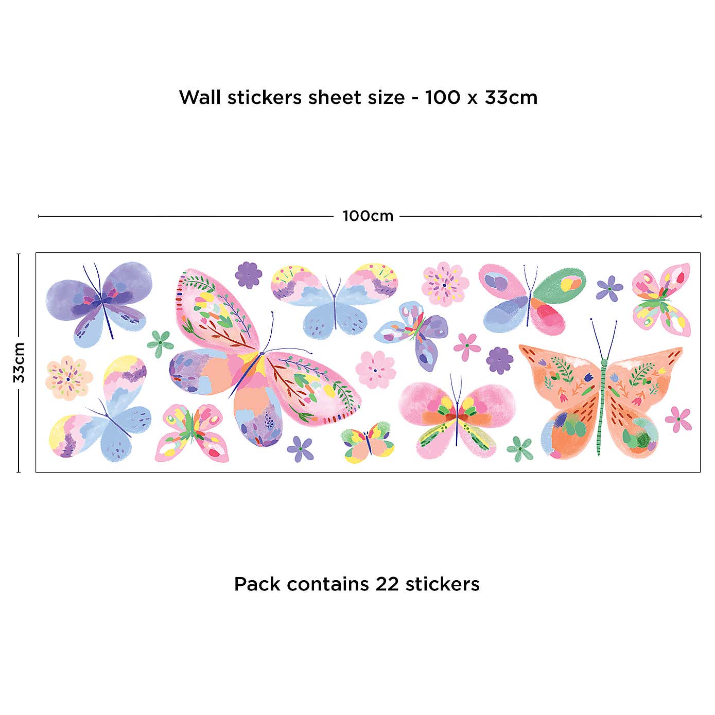 Pastel Butterflies Wall Stickers