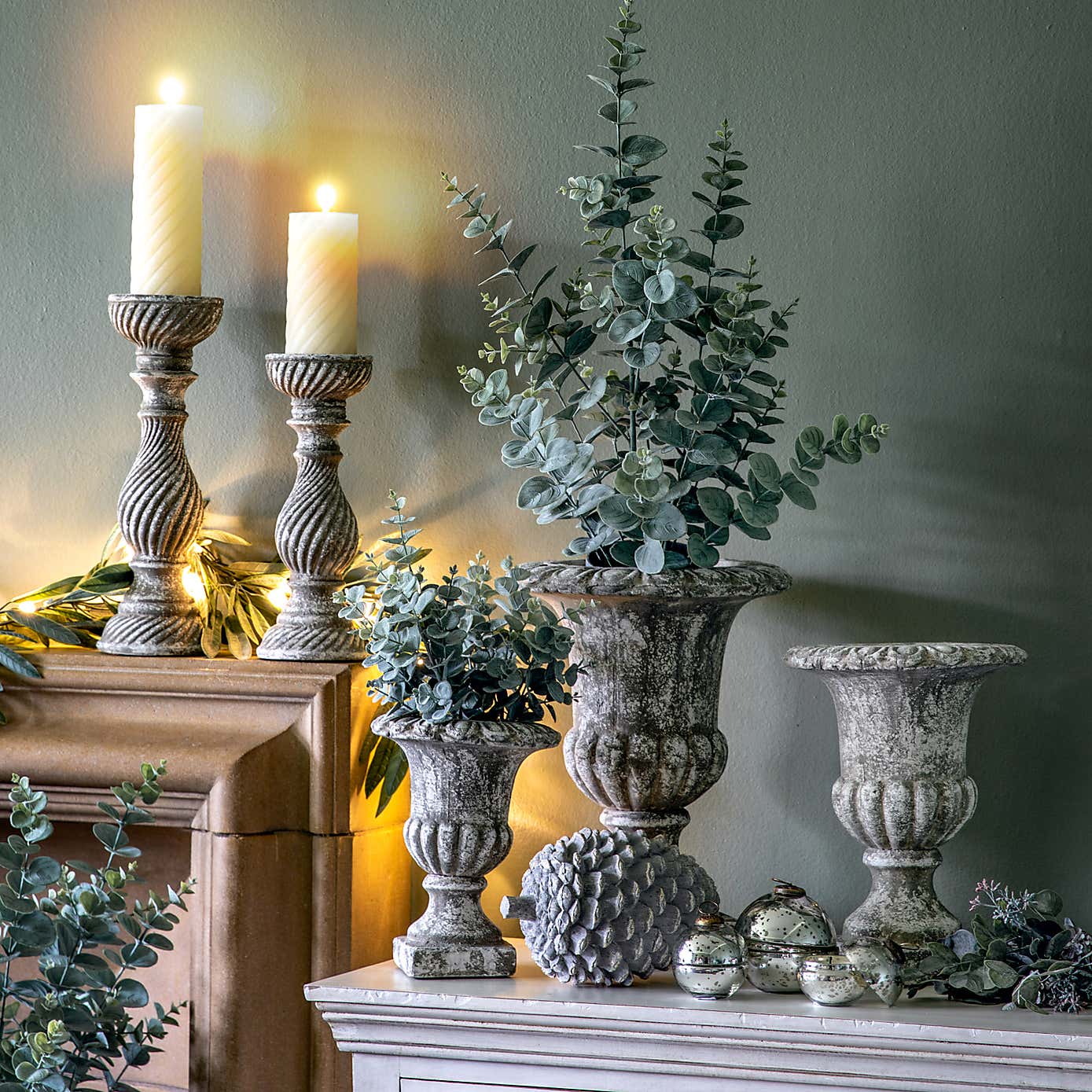 Aged Sowton Urn Plant Pot