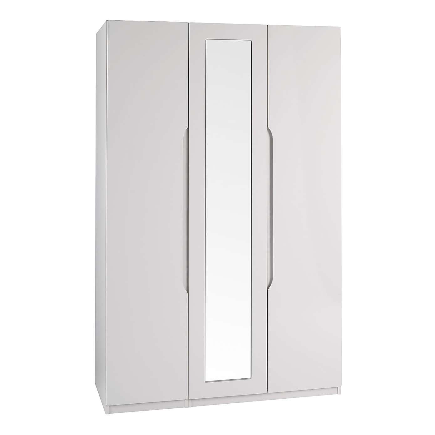 Legato Grey 3 Door Mirrored Wardrobe