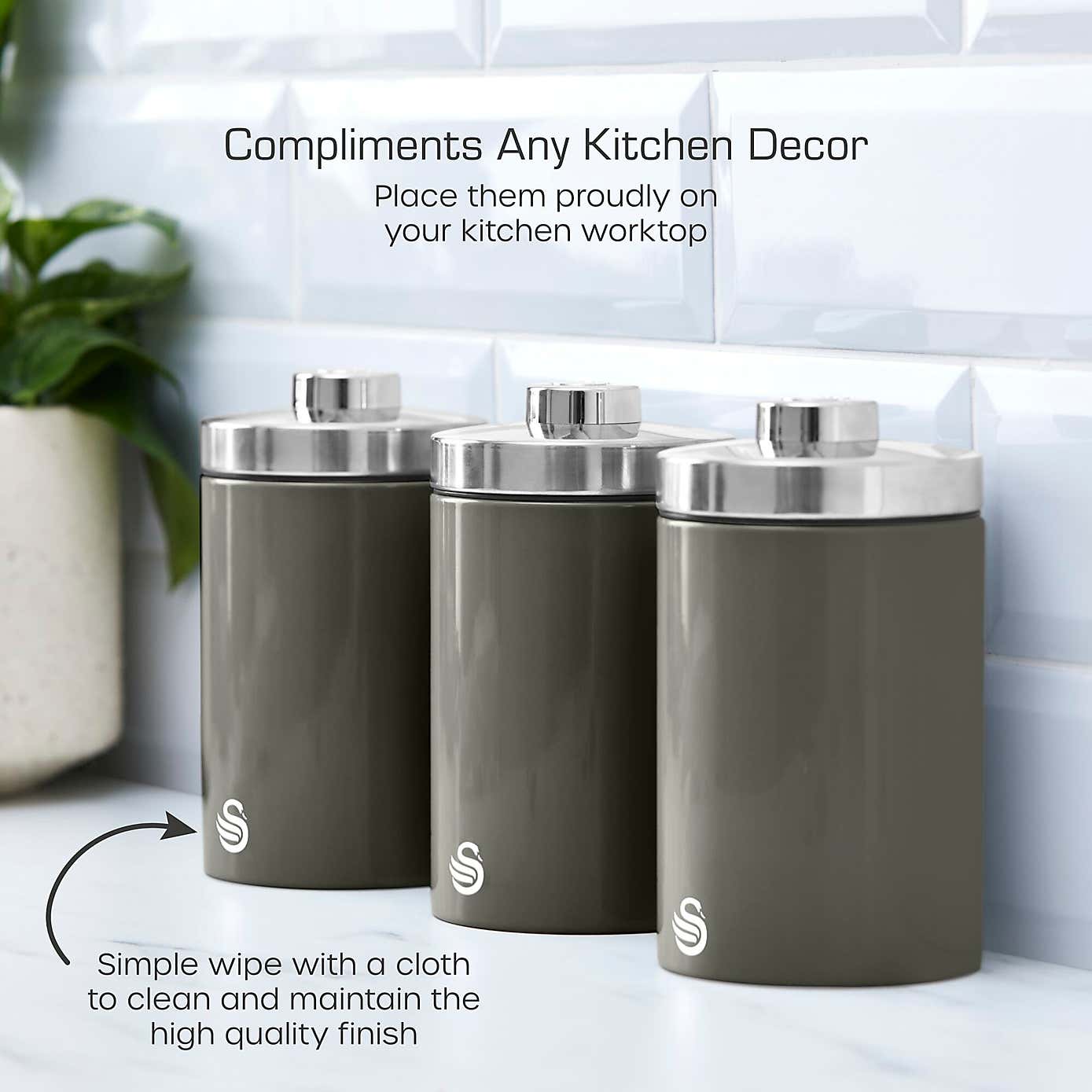 Swan Townhouse Set of 3 Canisters