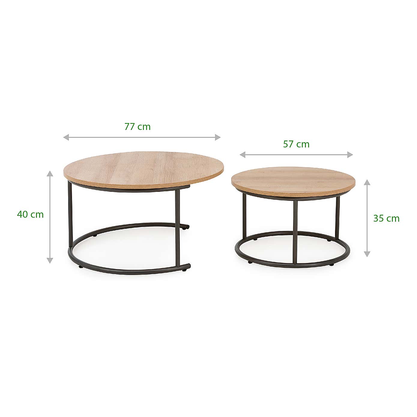 Fulton Oak Effect Set of 2 Coffee Tables