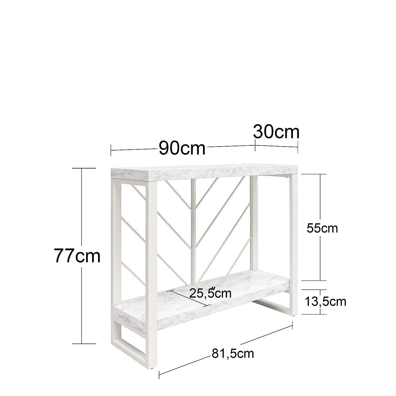 Brielle Console Table, Faux Marble