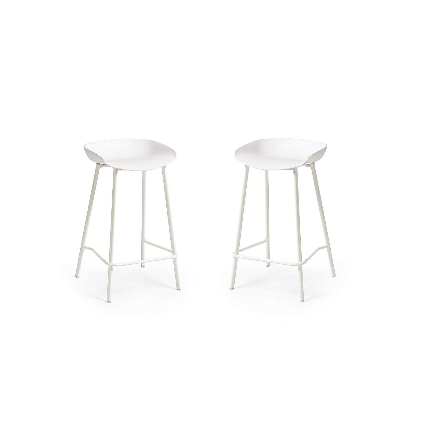 Renzo Set Of 2 Bar Stools, Metal