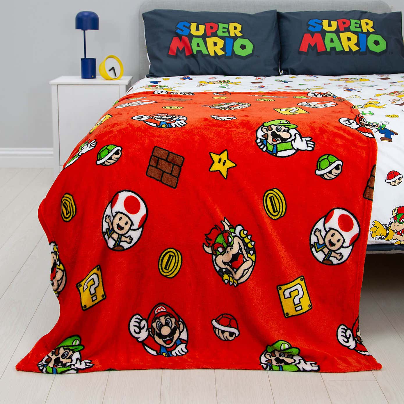 Nintendo Mario Here We Go Again Fleece Blanket