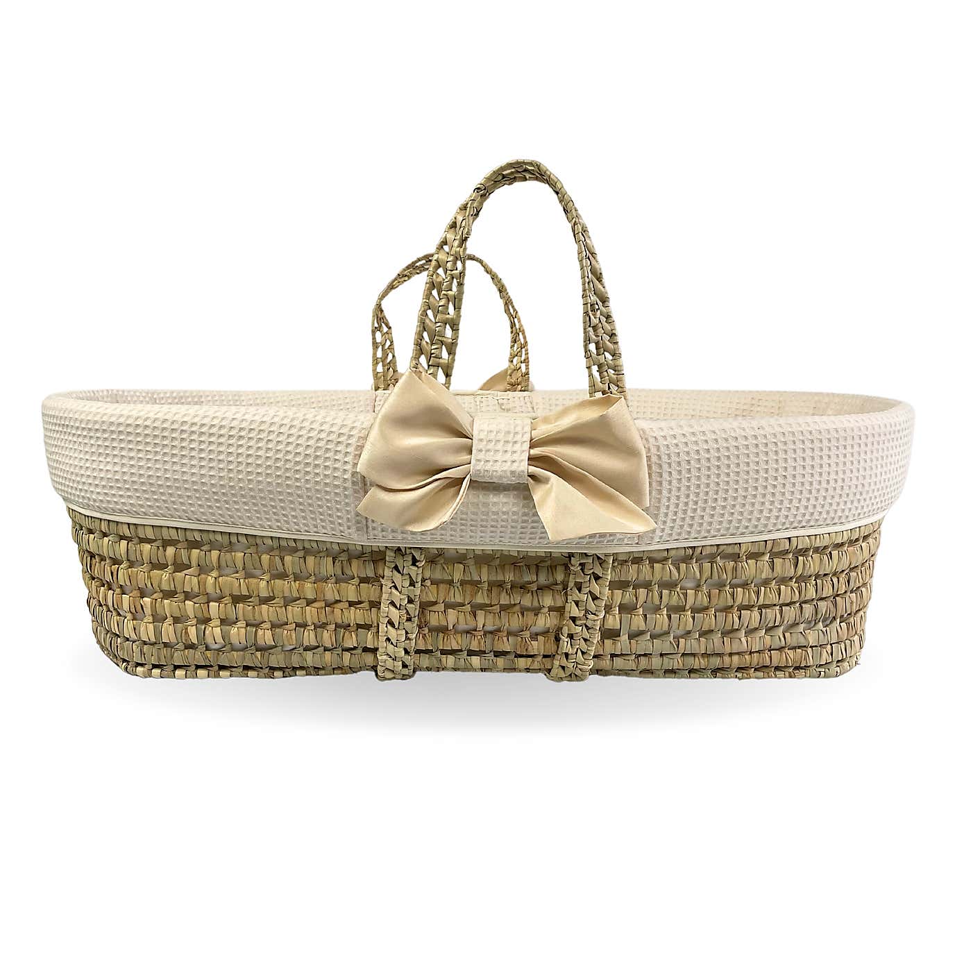 Clair de Lune Chelsea Palm Moses Basket With Natural Rocking Stand