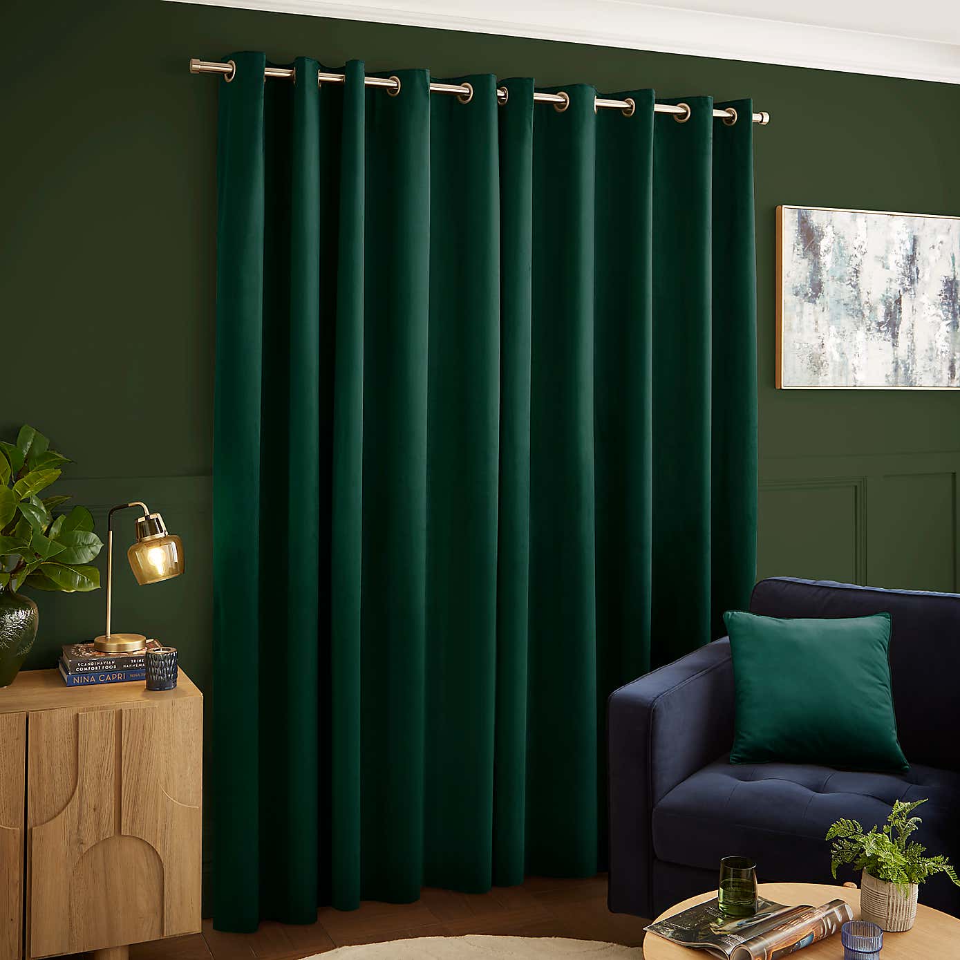 Recycled Velour Eyelet Curtains