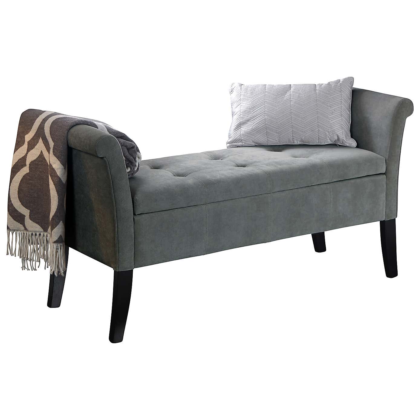 Balmoral Grey Chenille Window Seat