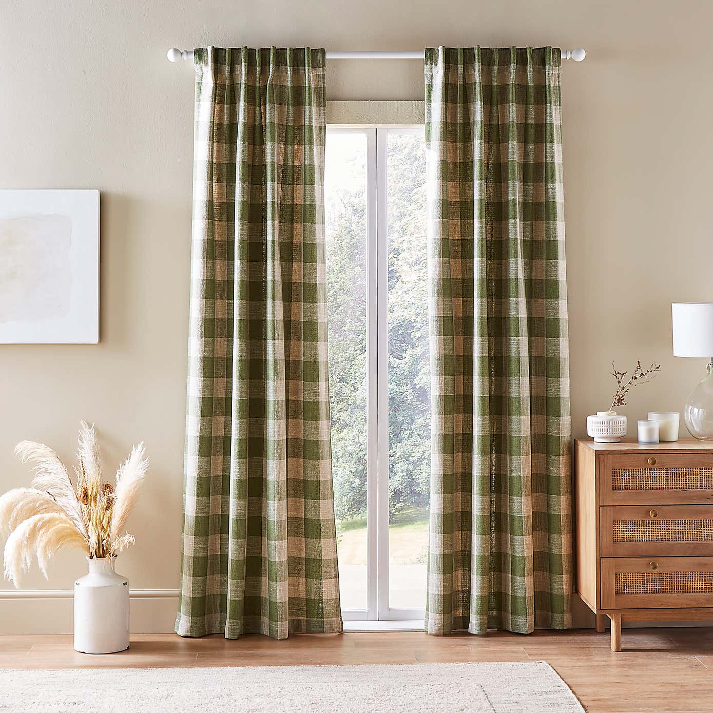 Edited Life Elton Check Unlined Tab Top Curtains