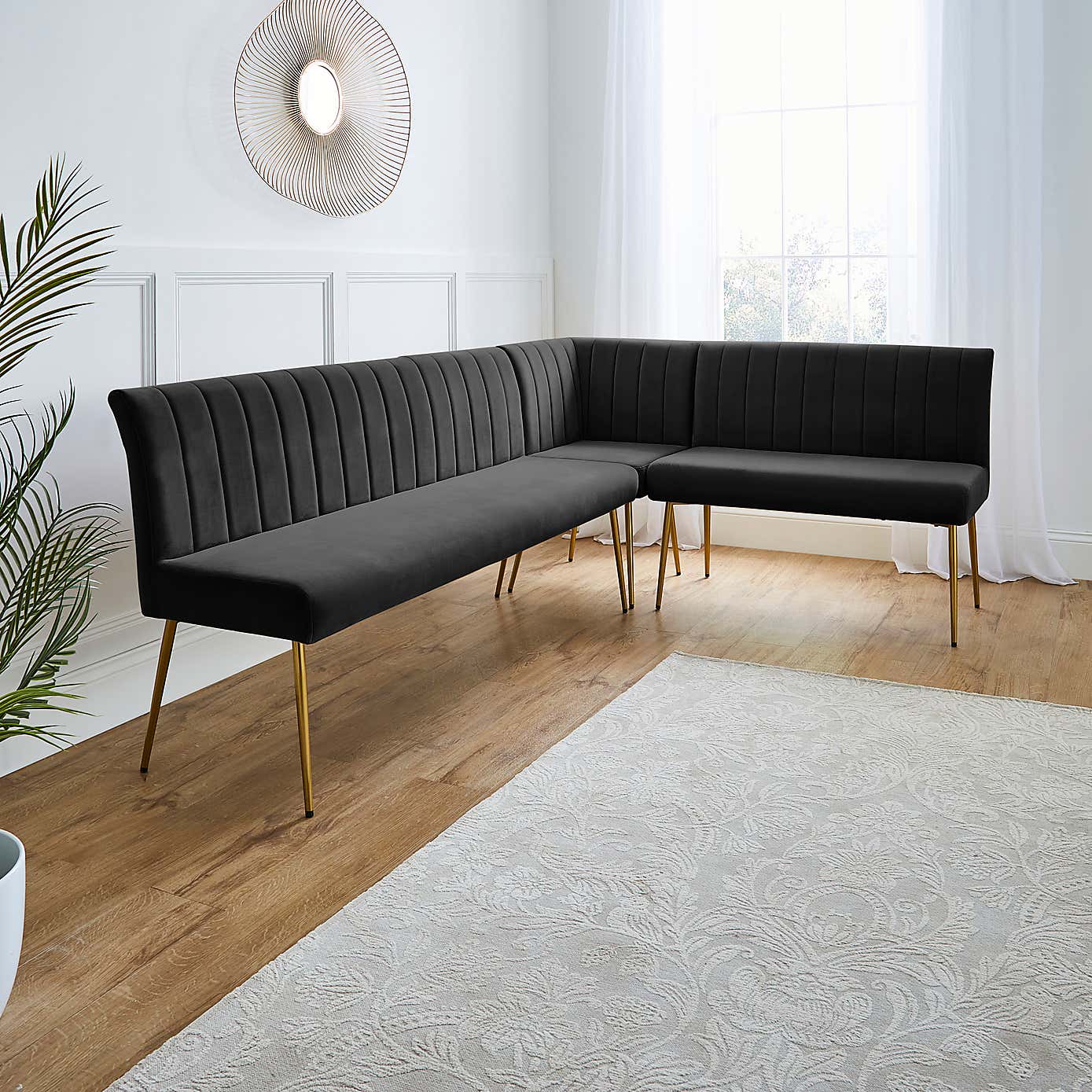 Kendall Velvet Corner Bench