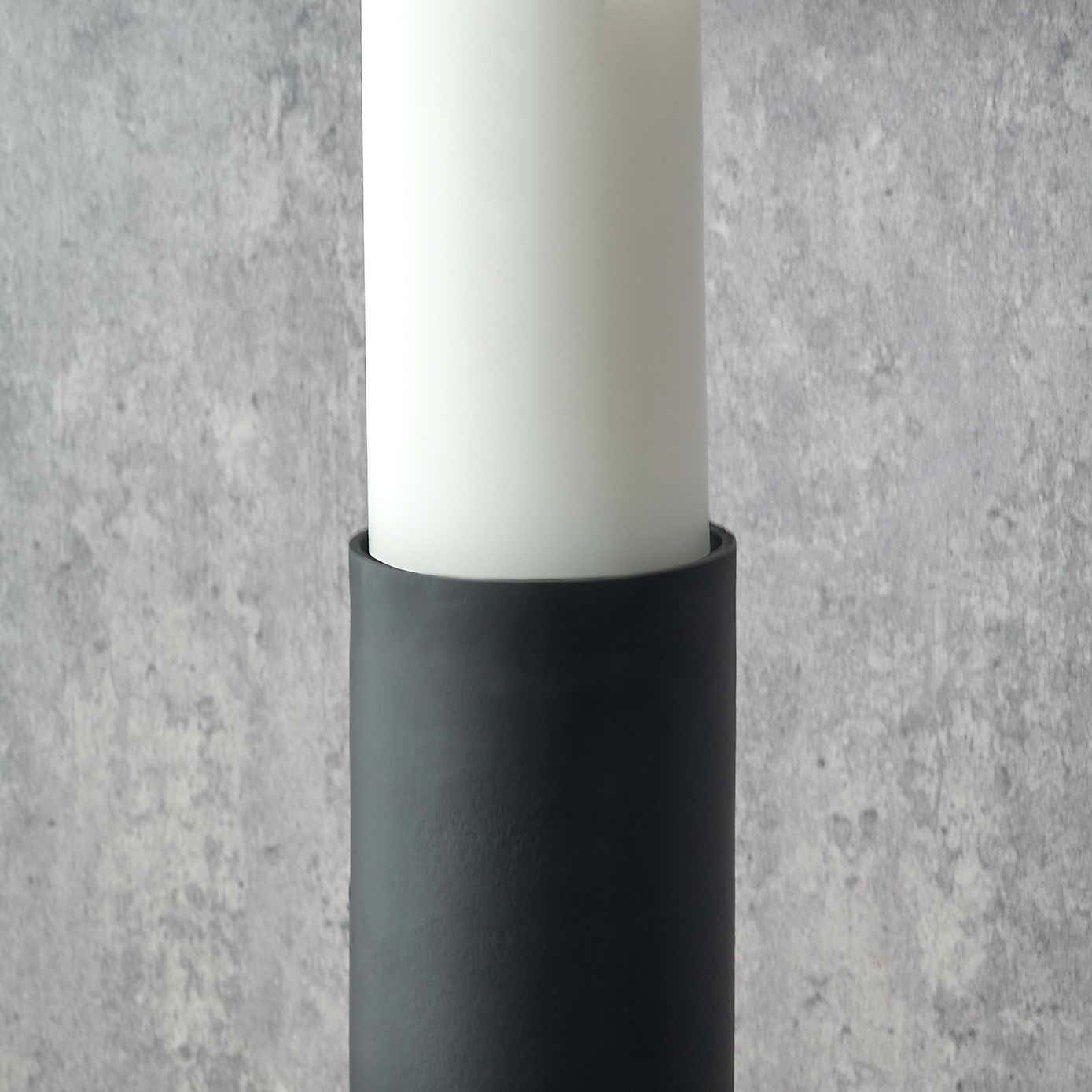 Matt Black Pillar Candle Holder