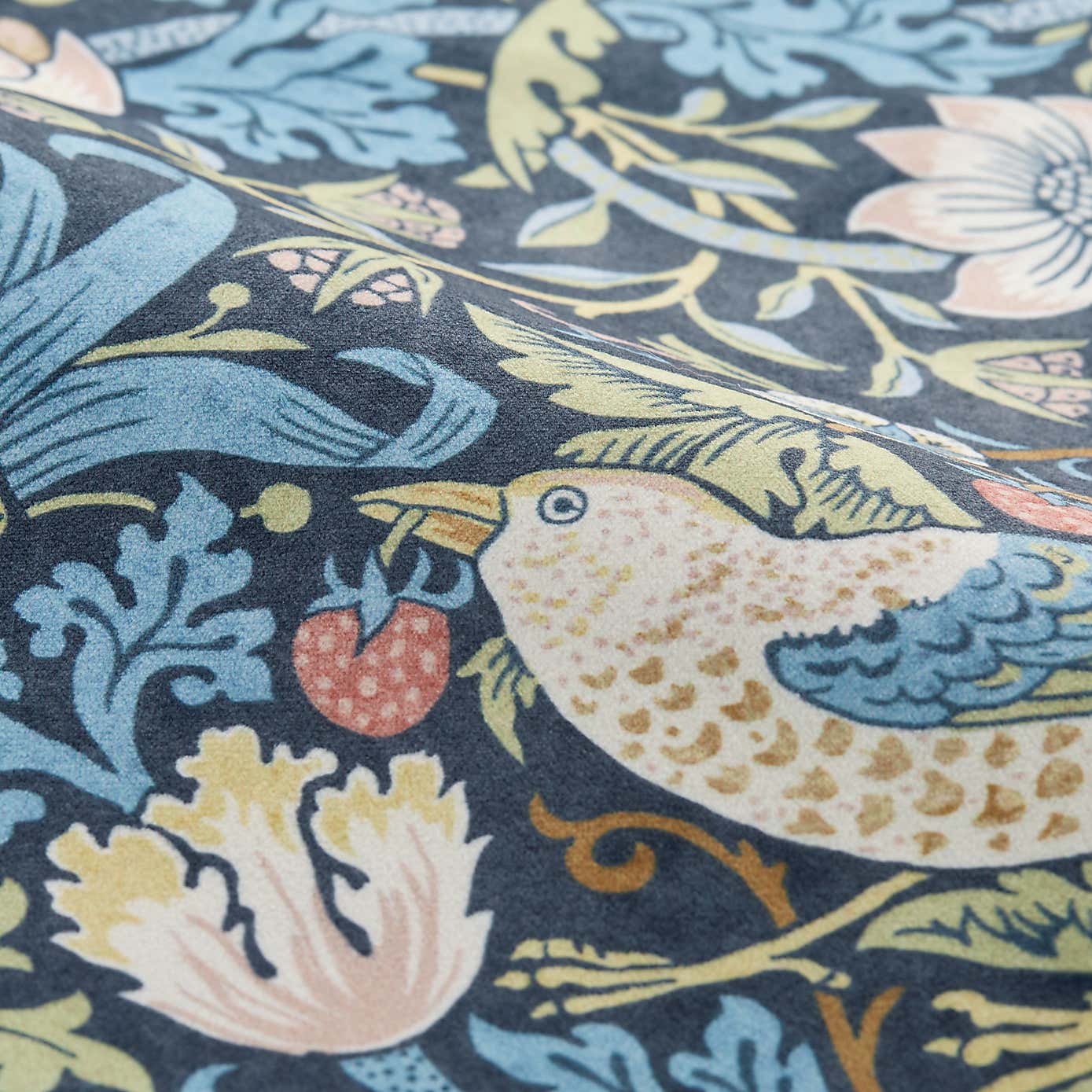 William Morris Strawberry Thief Velvet Fabric Sample