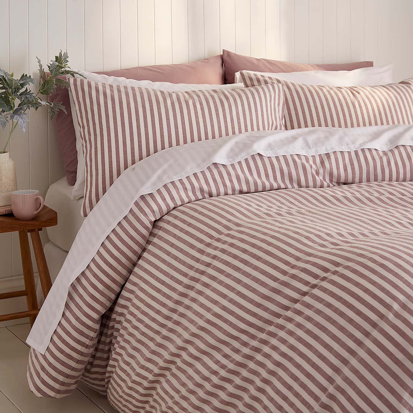 Portloe Stripe Cotton Duvet Cover & Pillowcase Set