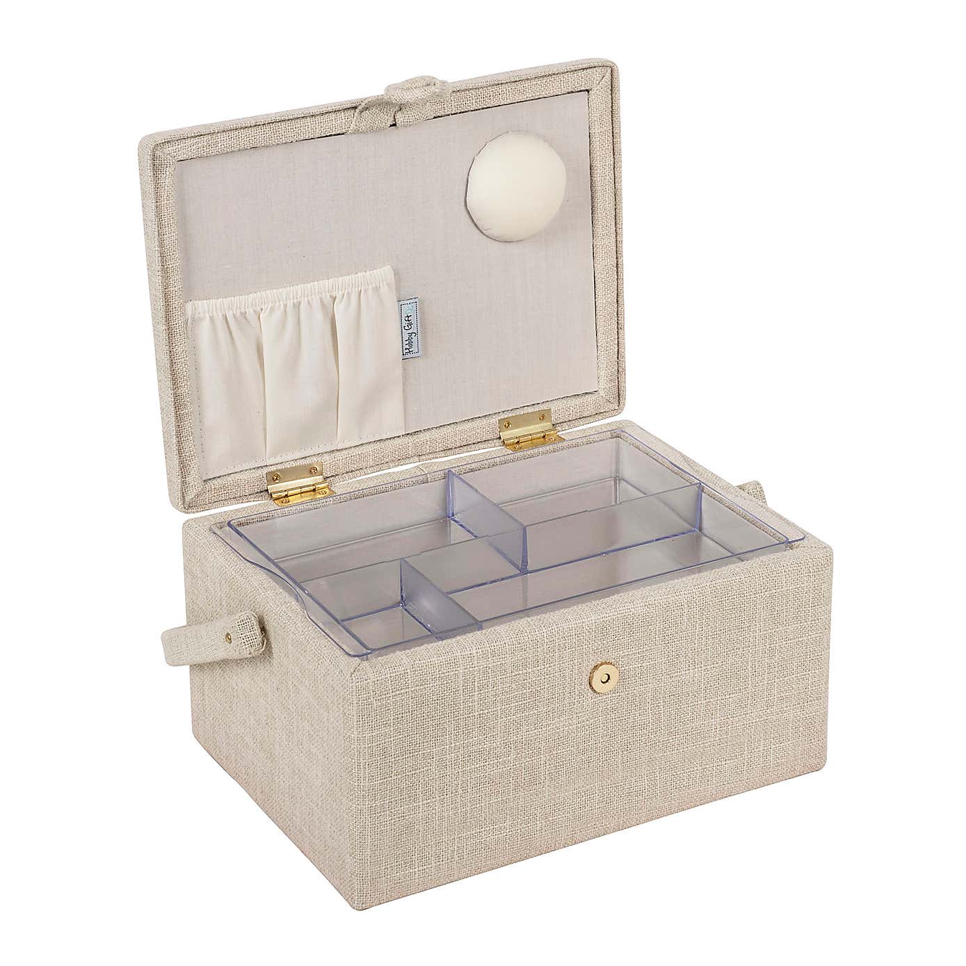 Hobby Gift Hydrangea Medium Embroidered Sewing Basket