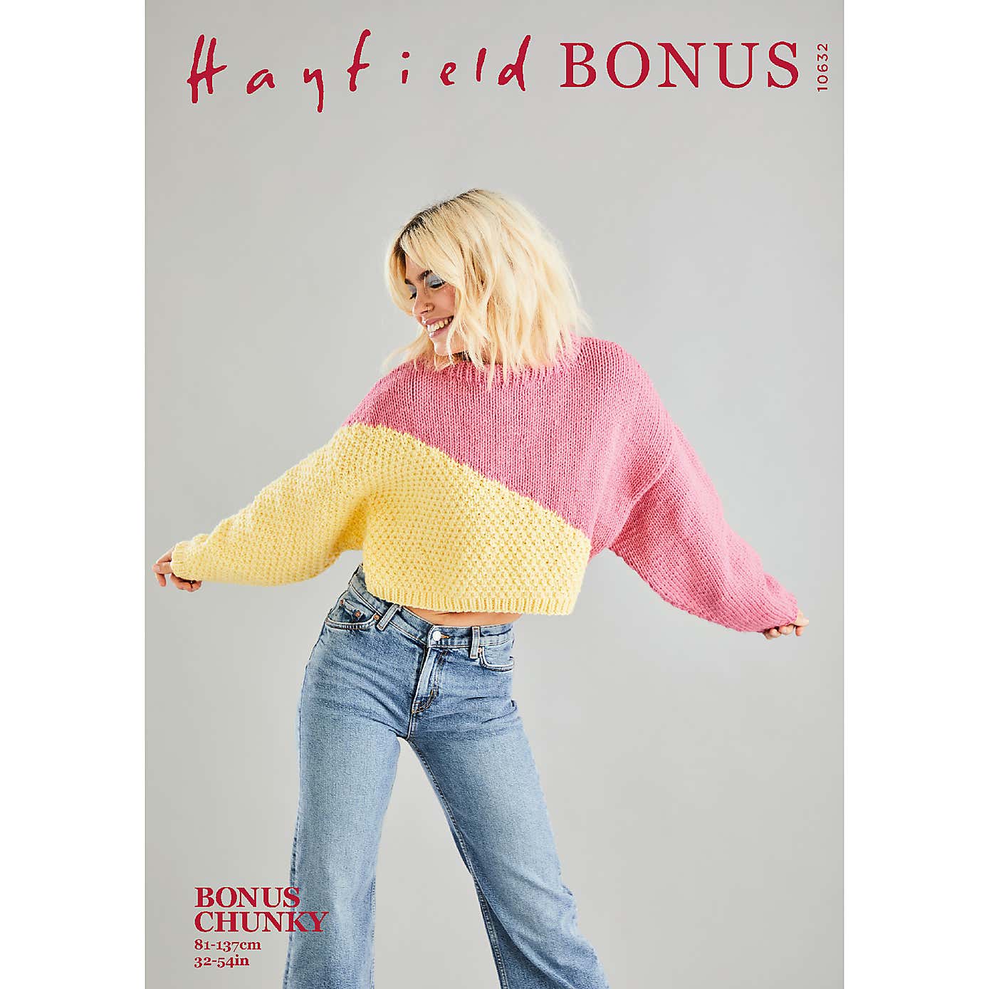 Bonus Chunky Contrast Crop Sweater Pattern Leaflet