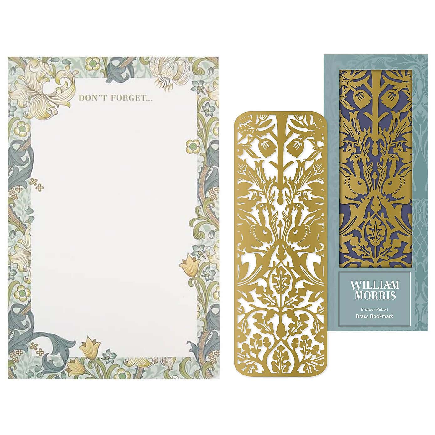 William Morris Brother Rabbit Bookmark and Listpad Bundle