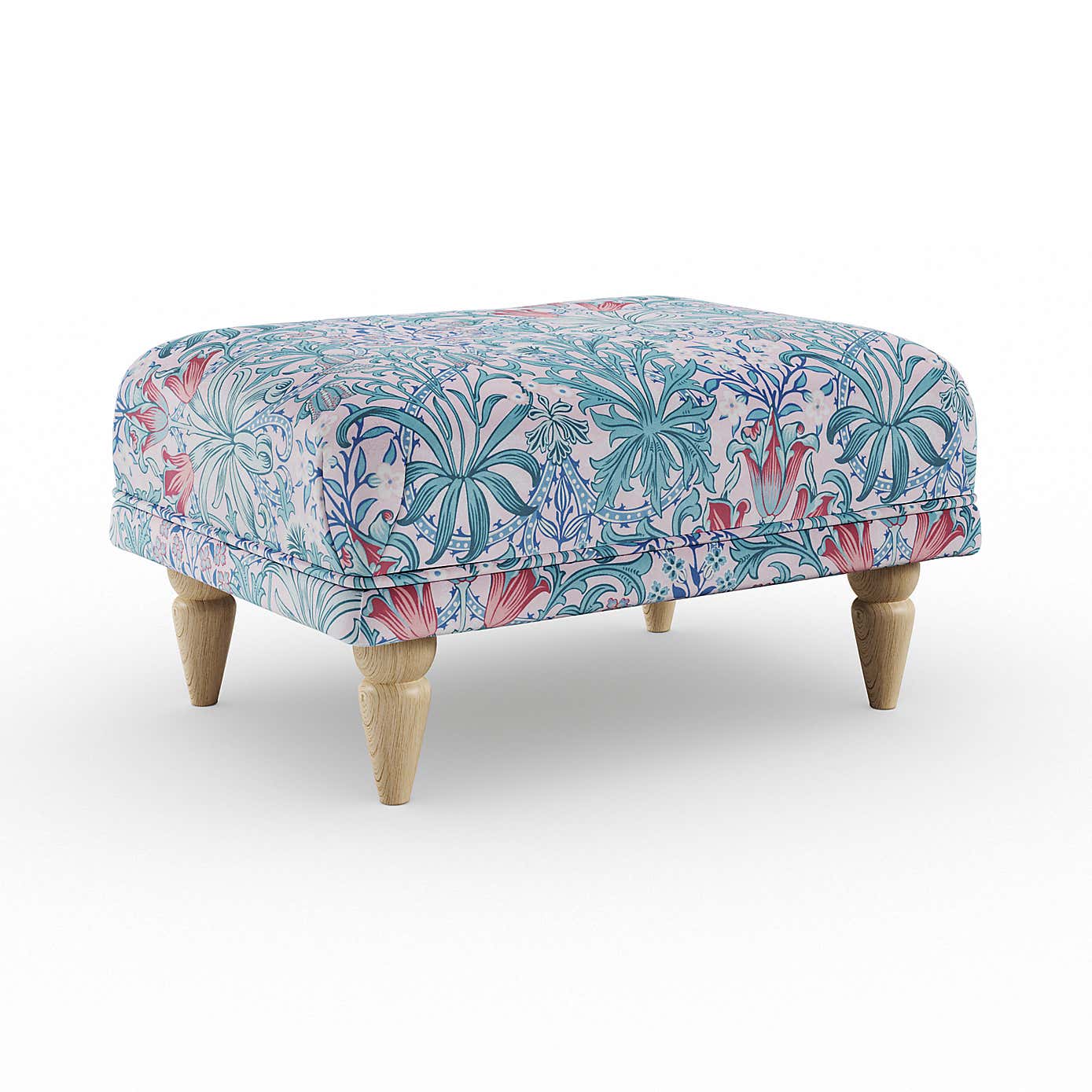 Jolene William Morris Woodland Weeds Print Velvet Footstool