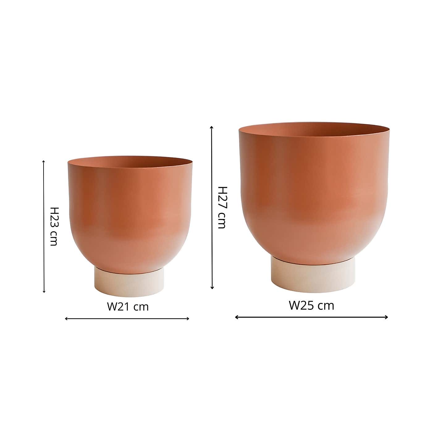 Set of 2 Austin Dual Metal Planters