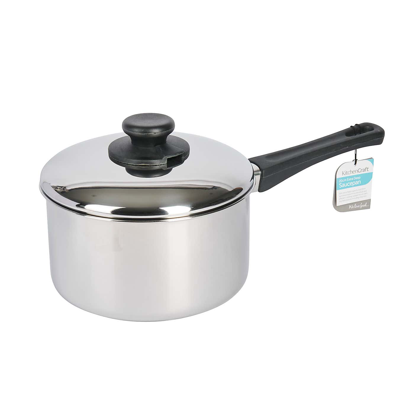 KitchenCraft Extra-Deep Stainless Steel Induction Hob Saucepan with Lid, Large
