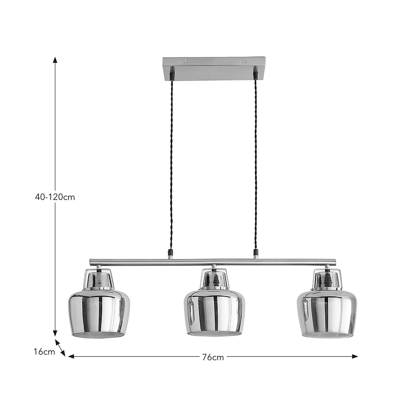 Auburn Modern 3 Light Adjustable Diner Ceiling Light