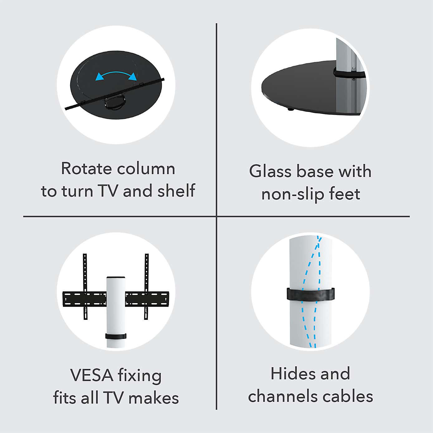 Eno Pedestal TV Stand with Shelf