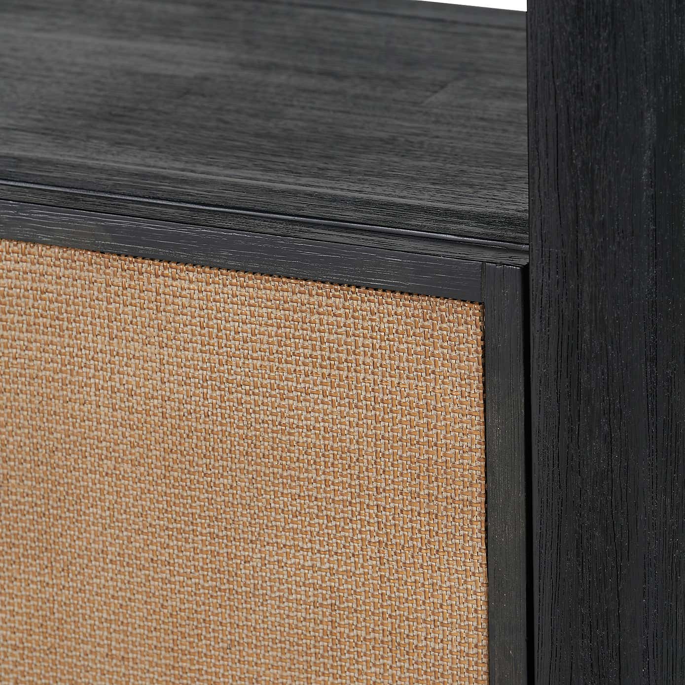 Fiji 2 Door Shelving Unit, Acacia Wood and Rattan