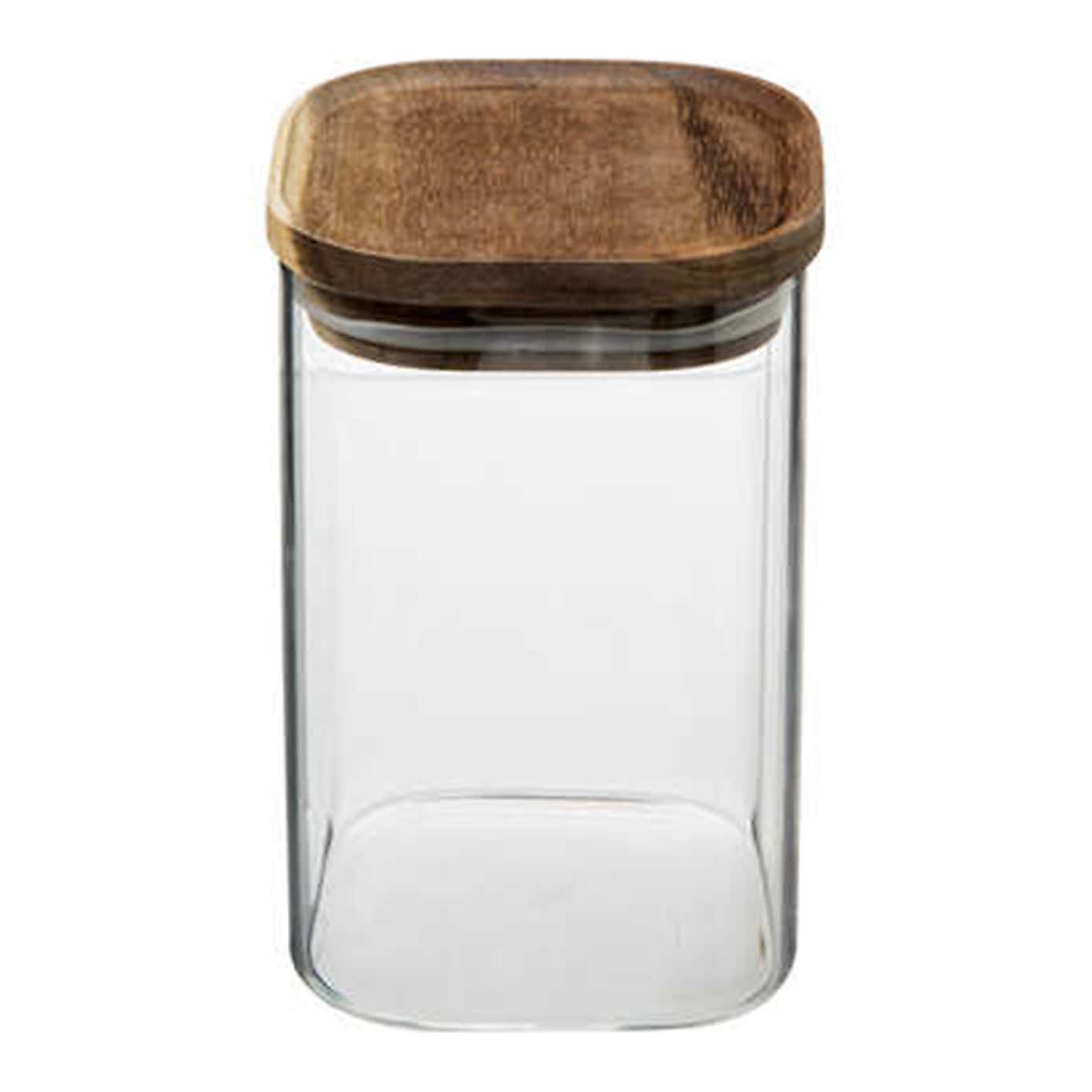 Set of 3 Air Seal Square Glass Storage Jars