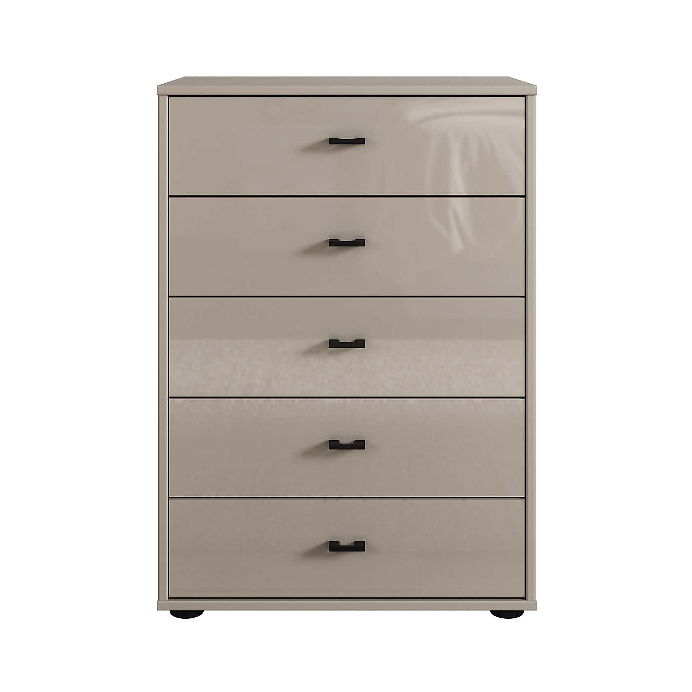 Kahla Glass Fronted Small 5 Drawer Chest