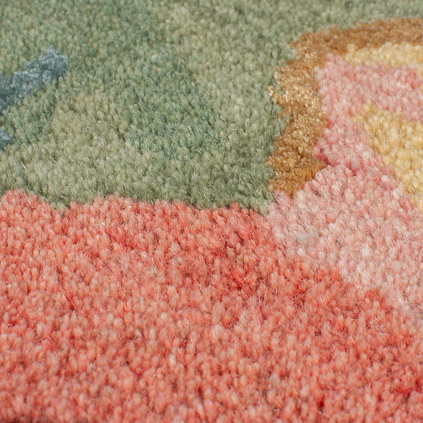 Painted Floral Wool Rug