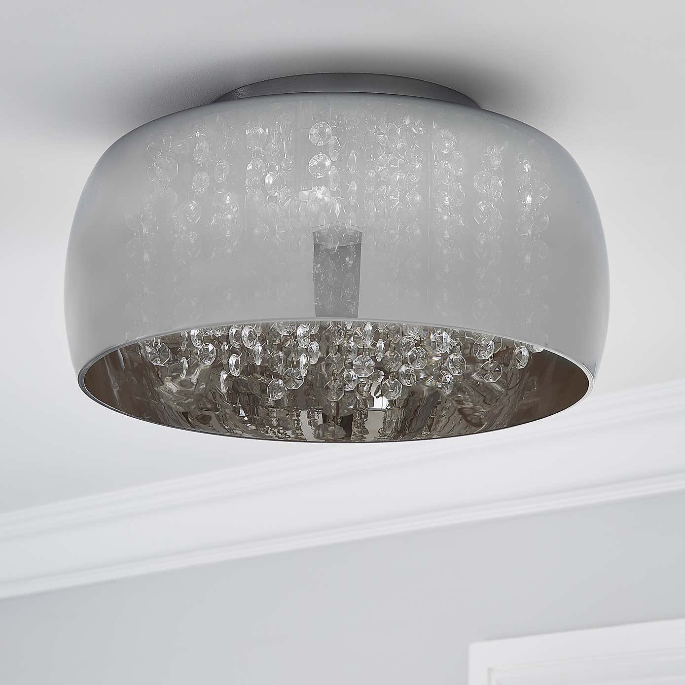 Seychelles Smoked Flush Ceiling Fitting