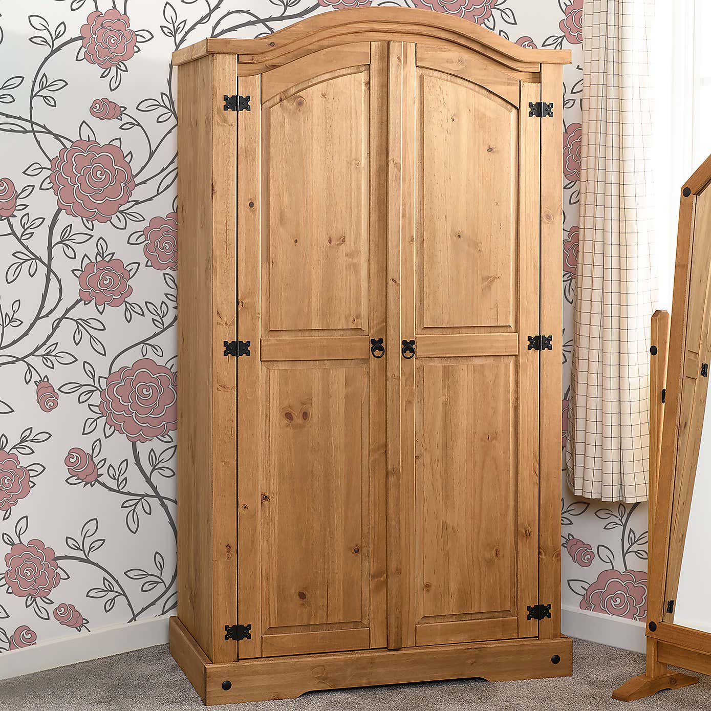 Corona Pine Curved Top Wardrobe