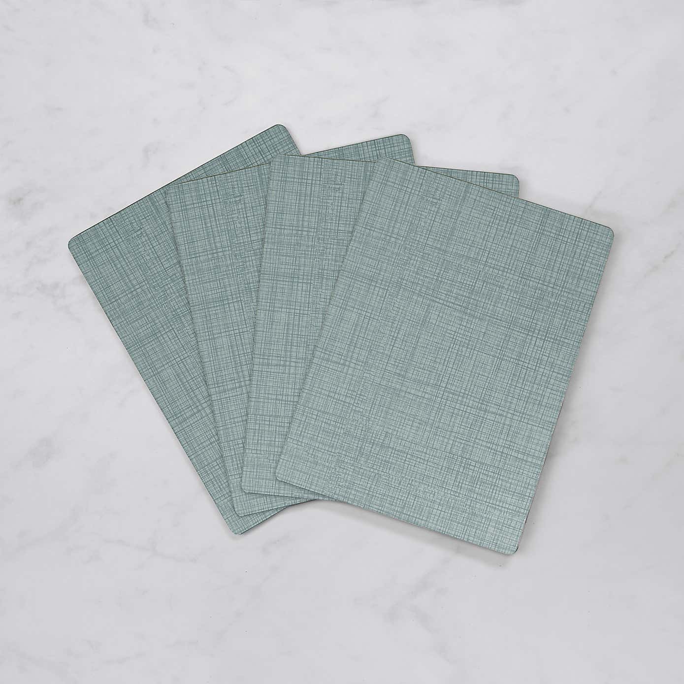 Set of 4 Duck Egg Blue Cork Back Placemats