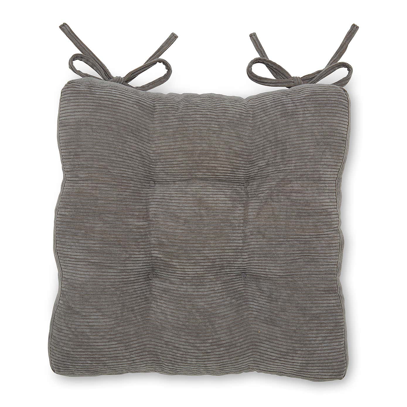 Corduroy Grey Box Style Seat Pad