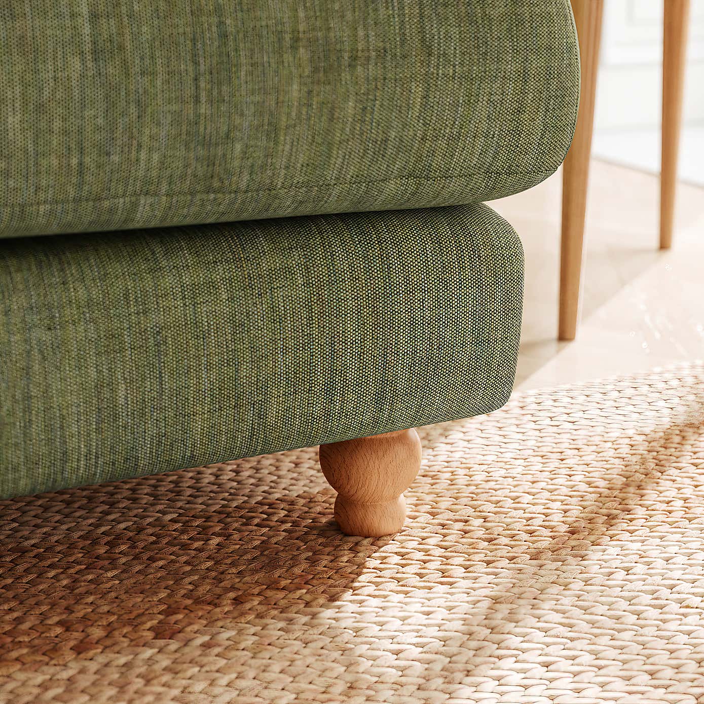 Martha Slub Faux Linen Corner Chaise Sofa