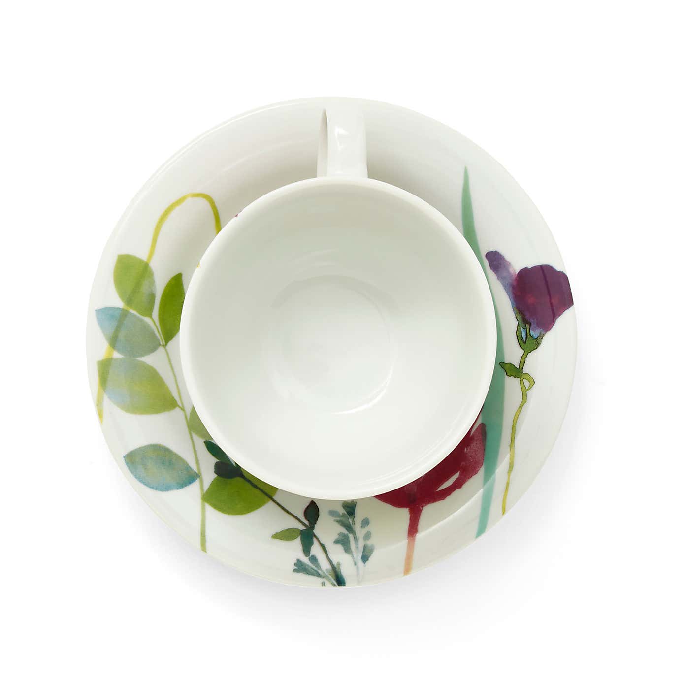 Portmeirion Set of 4 Water Garden Breakfast Cup & Saucers