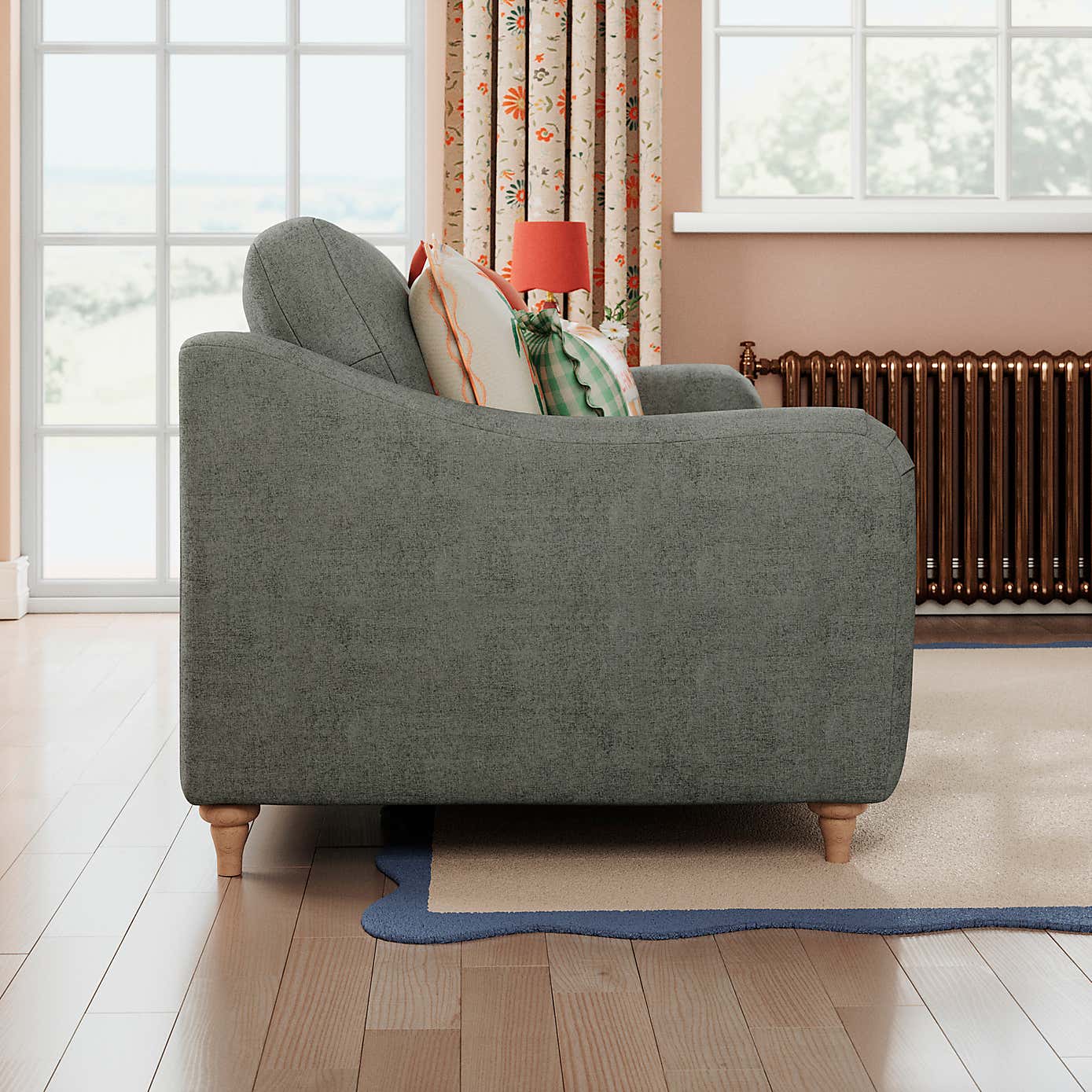 Hattie Tonal Plush Chenille 2 Seater Sofa