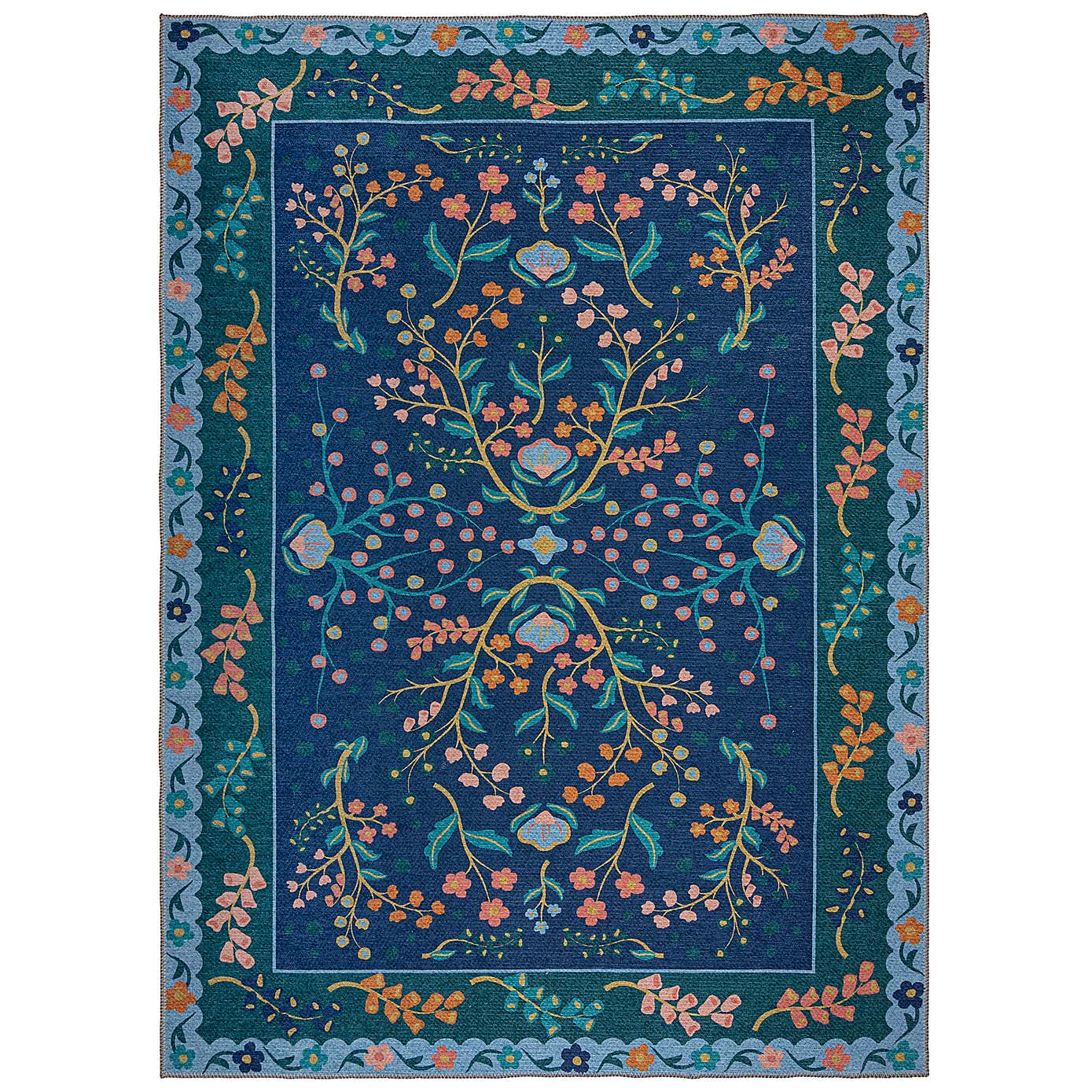 PractiRug Sabrina Floral Washable Rug