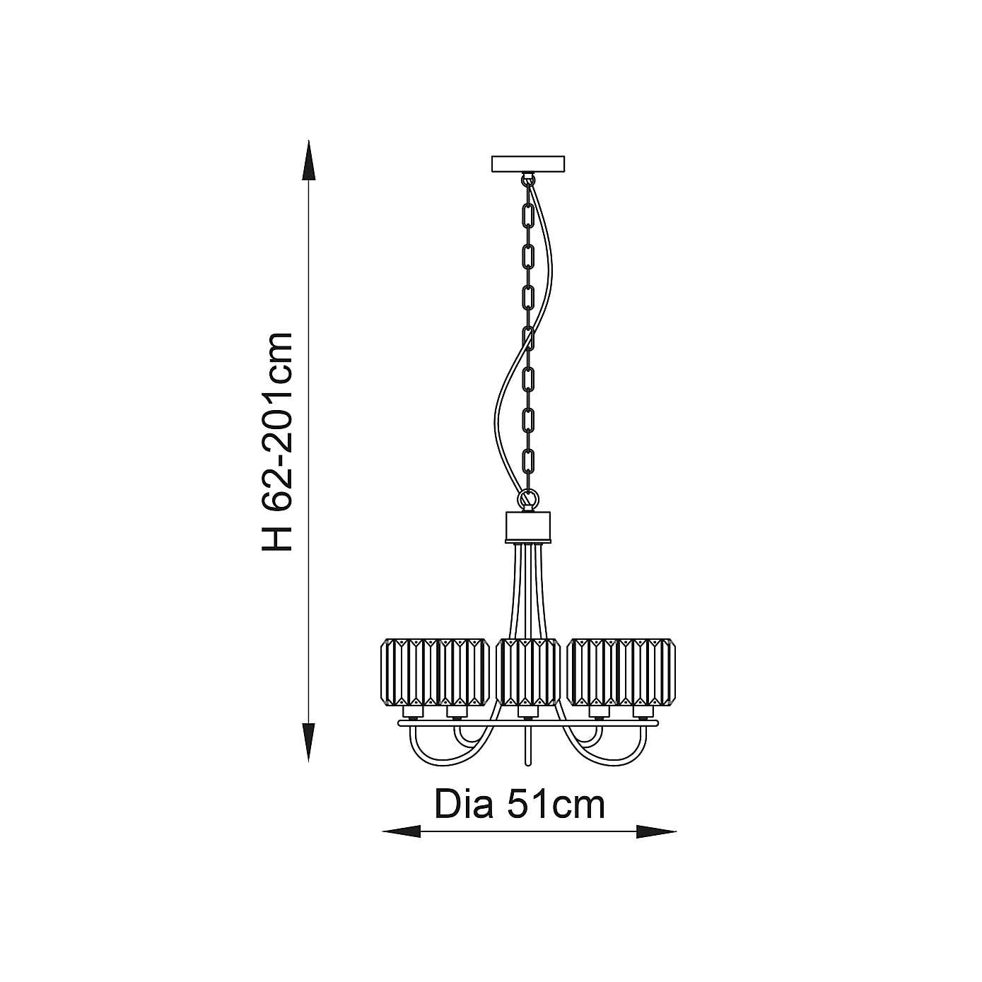 Vogue Laney Traditional 5 Light Chandelier