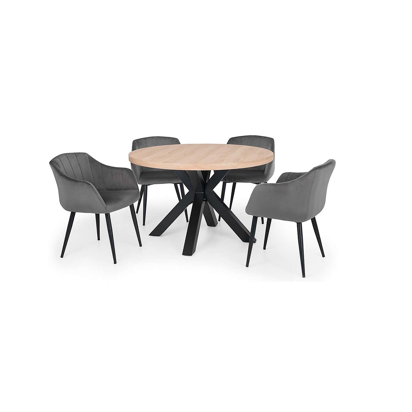 Berwick Round Dining Table with 4 Hobart Chairs