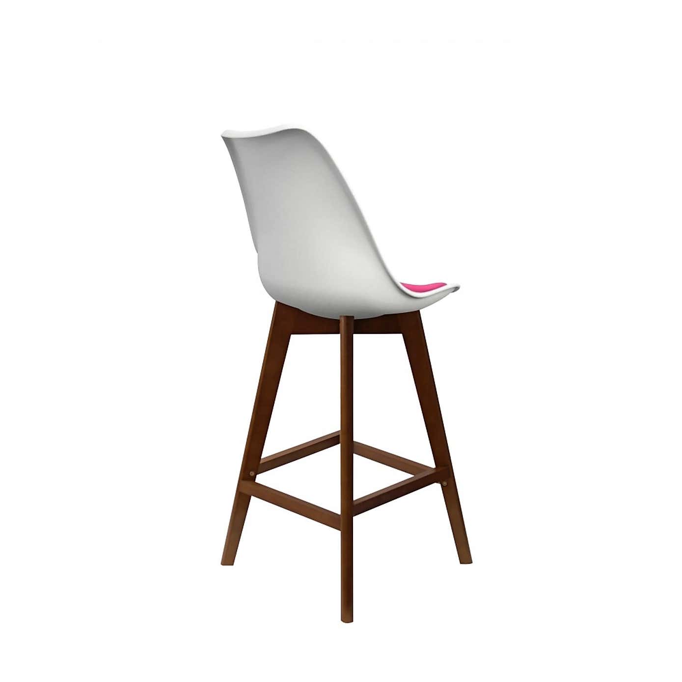 Fusion Living Soho White Plastic Bar Stool