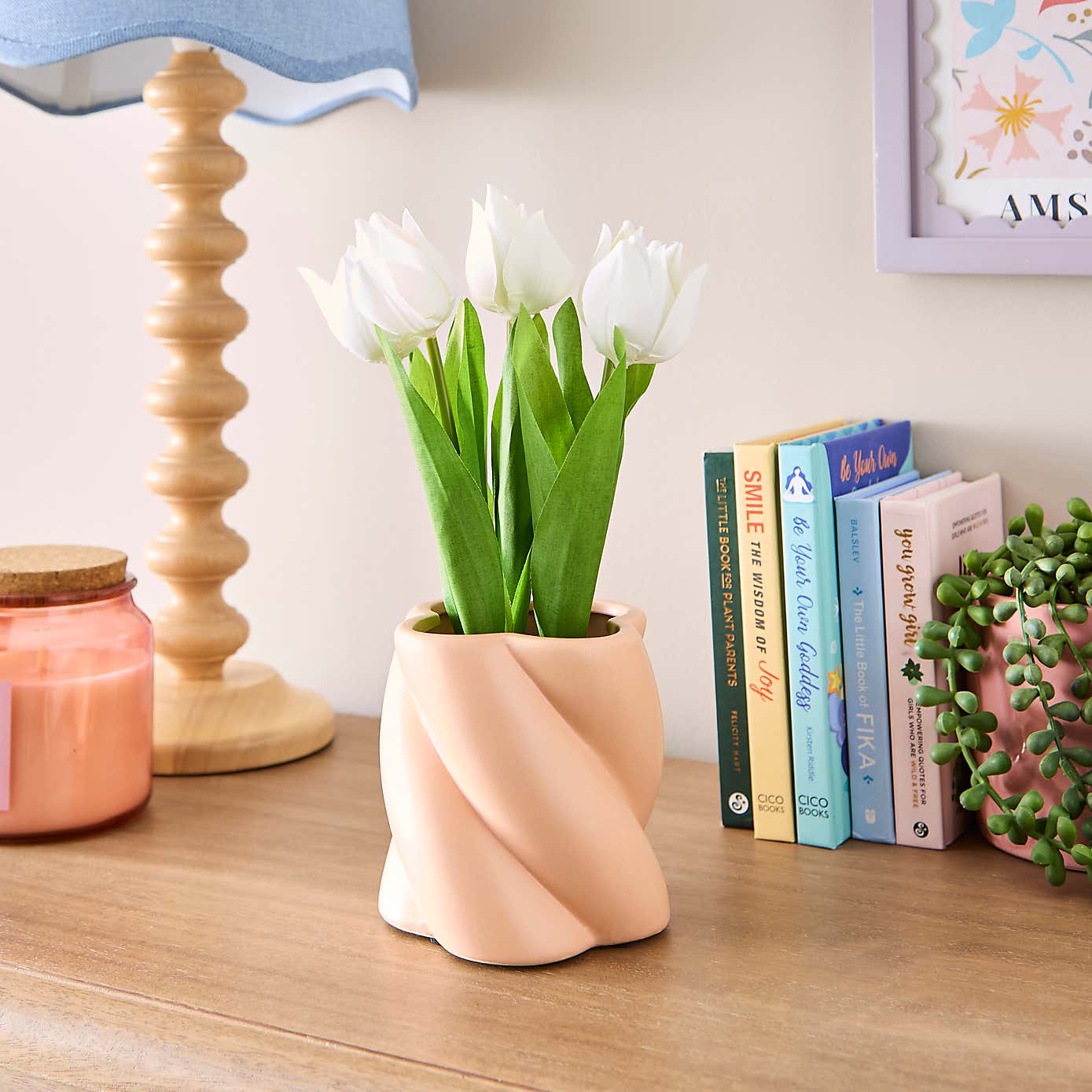 Tulips in Twist Vase