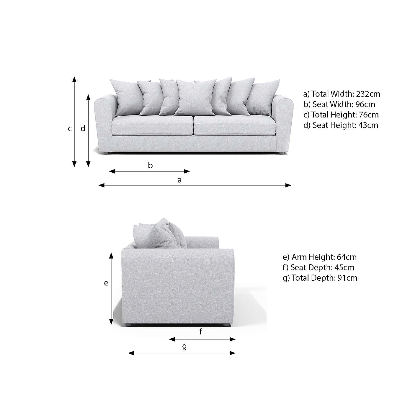 Blake Curved Arm Scatter Back Jumbo Cord 4 Seater Sofa