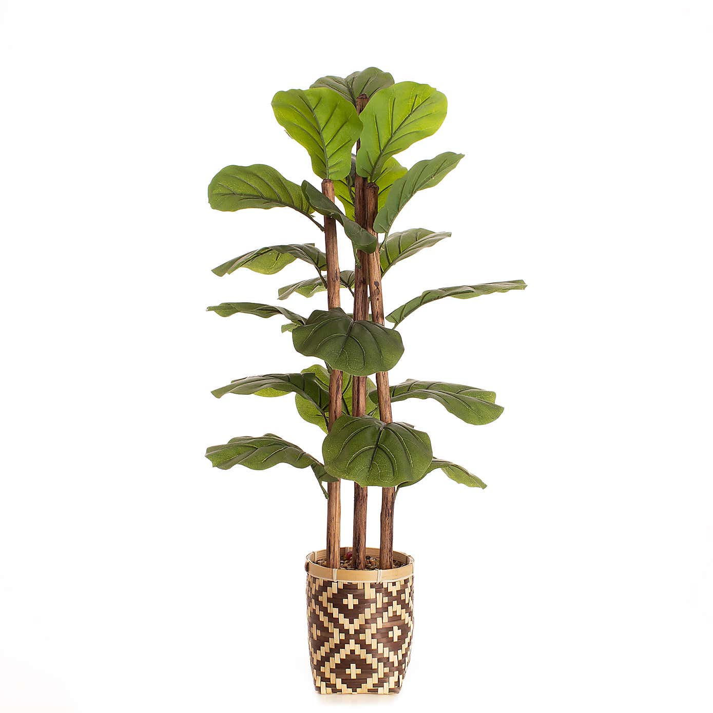 Artificial Fiddle Leaf Fig in Bamboo Plant Pot