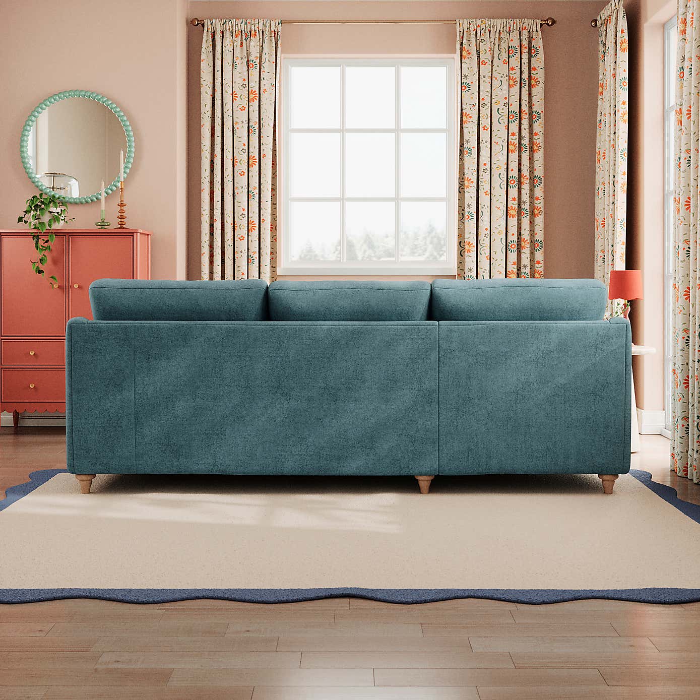 Hattie Tonal Plush Chenille Corner Chaise Sofa