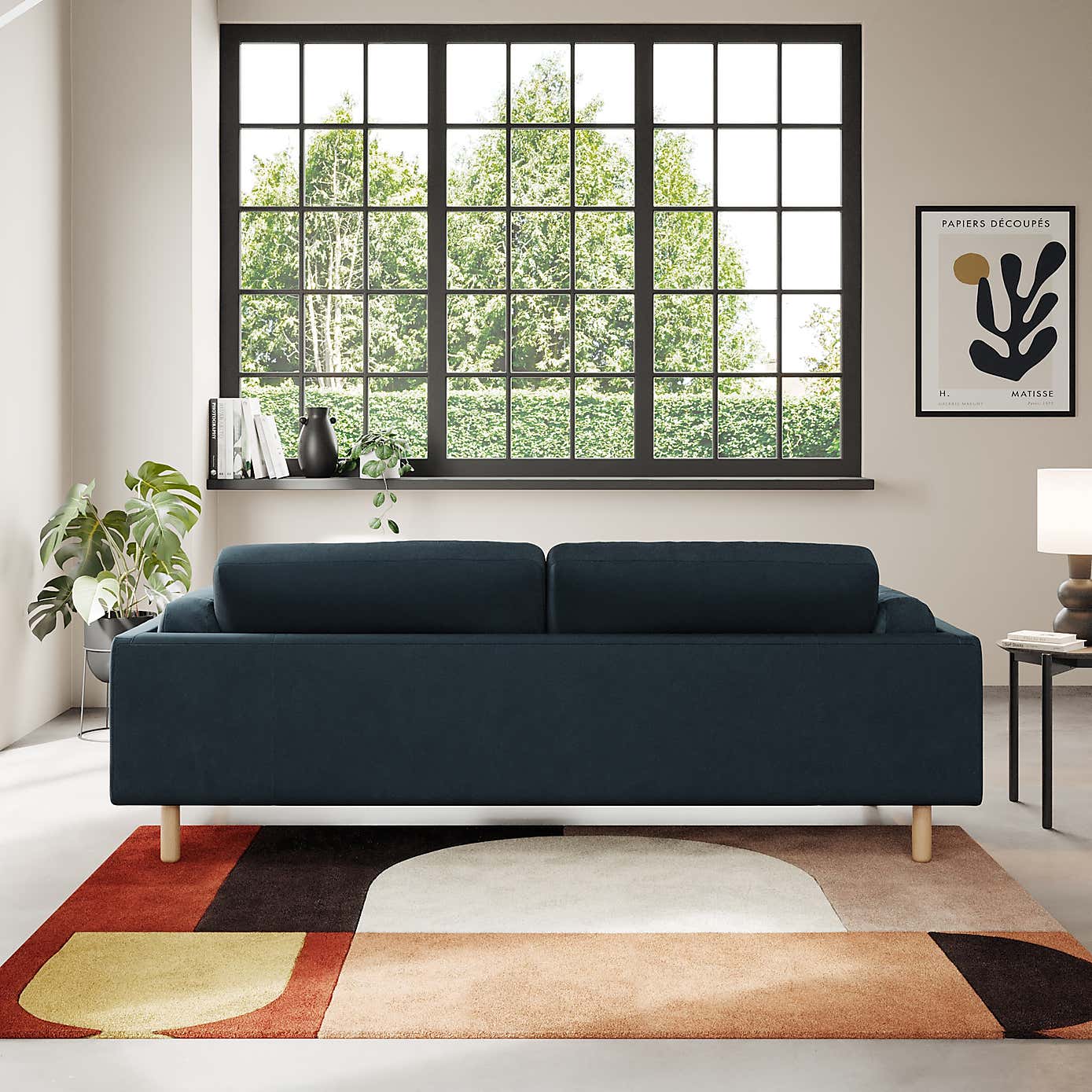 Newton Matte Plush Velvet 4 Seater Sofa