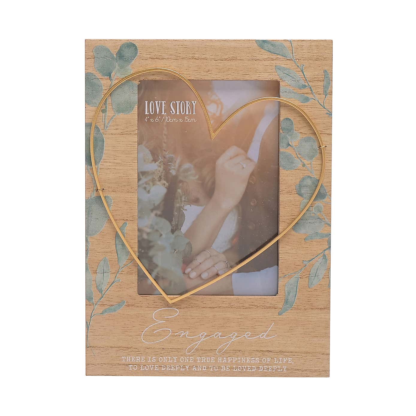 Love Story Engaged Wire Heart Photo Frame