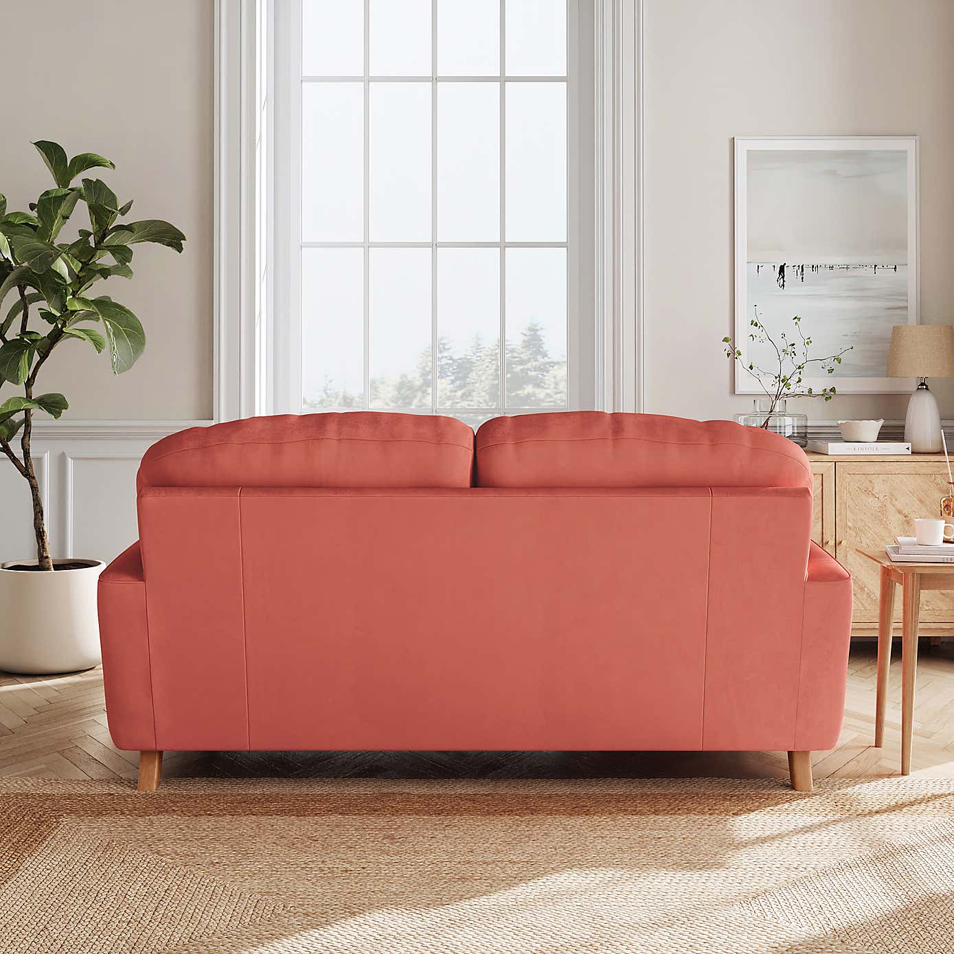 Martha Matte Plush Velvet 2 Seater Sofa