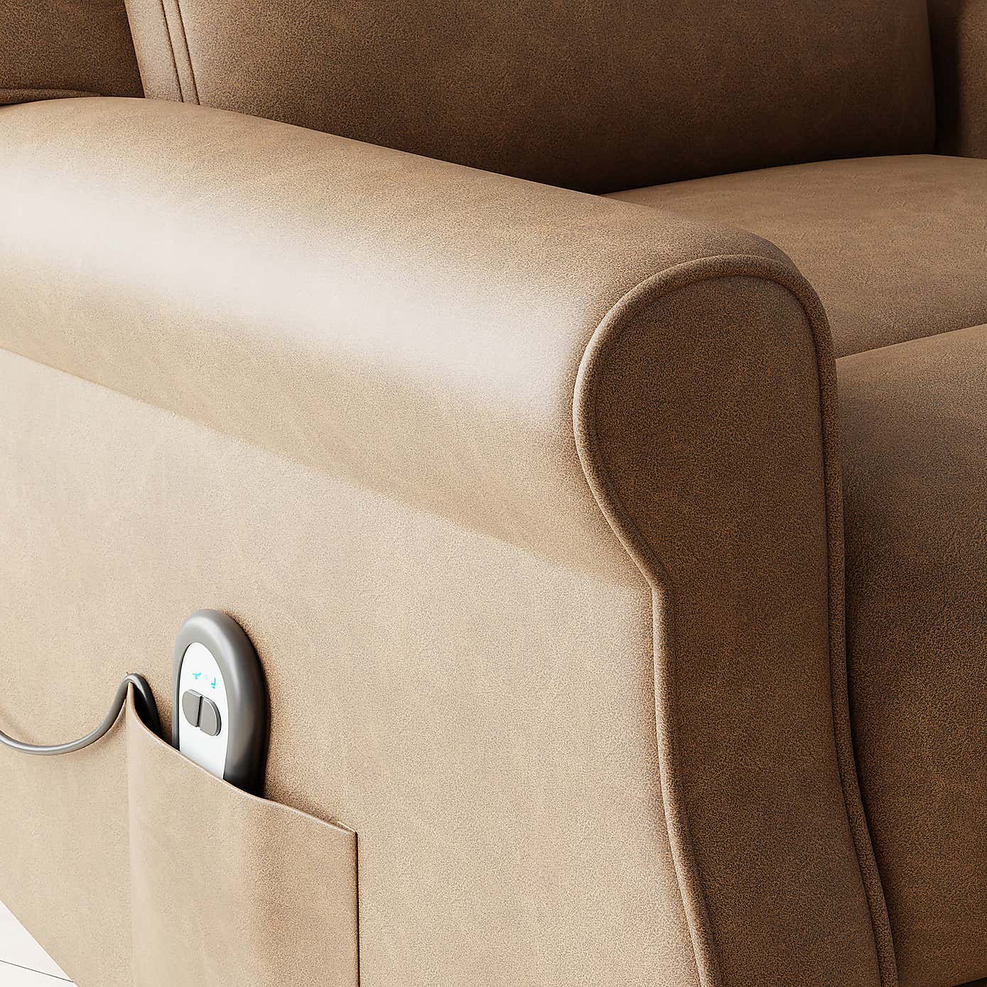 Edith Distressed Faux Leather Rise and Recline Chair